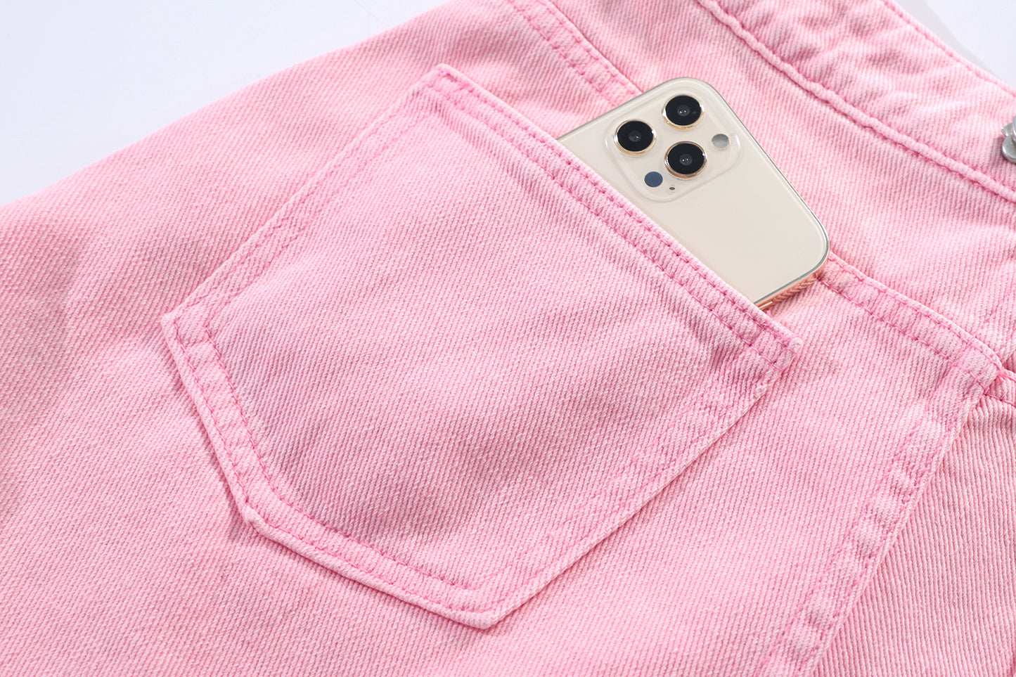 Children With Strap Straight Denim Shorts