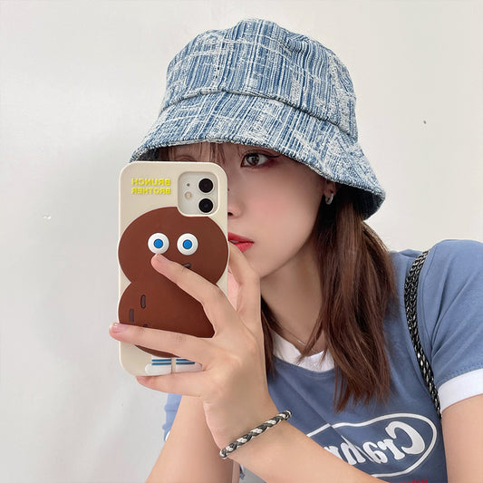 Women's Thin Denim Light Blue Fisherman Hat