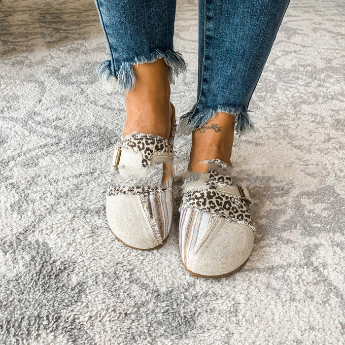 European And American Stitching Frayed Lazy Flat Slippers