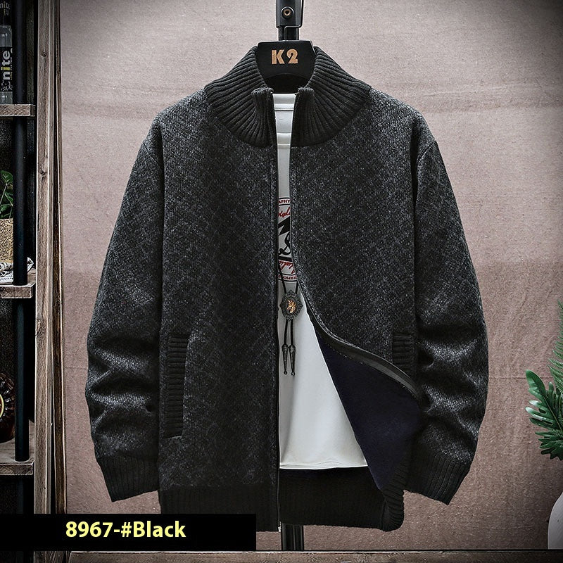 New Men's Casual Zipper Sweater Coat All-matching