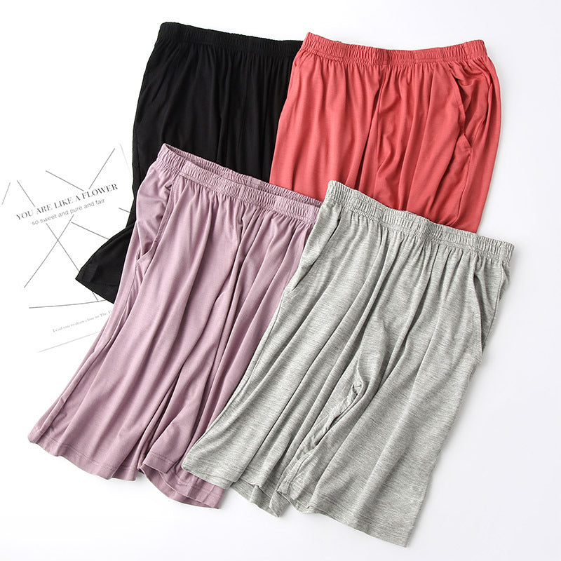 Modal Women's Summer Thin Loose Pajama Pants Shorts