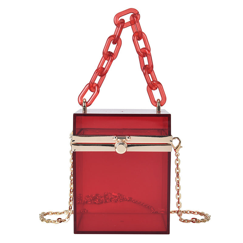 Korean Acrylic Transparent Ins Chain Messenger Bag