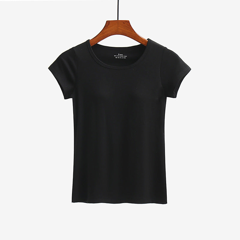 Short-sleeved T-shirt With Chest Pad Bra Home Wear