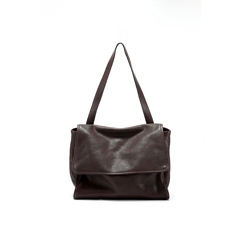 Retro Soft Leather Large-capacity Shoulder Bag