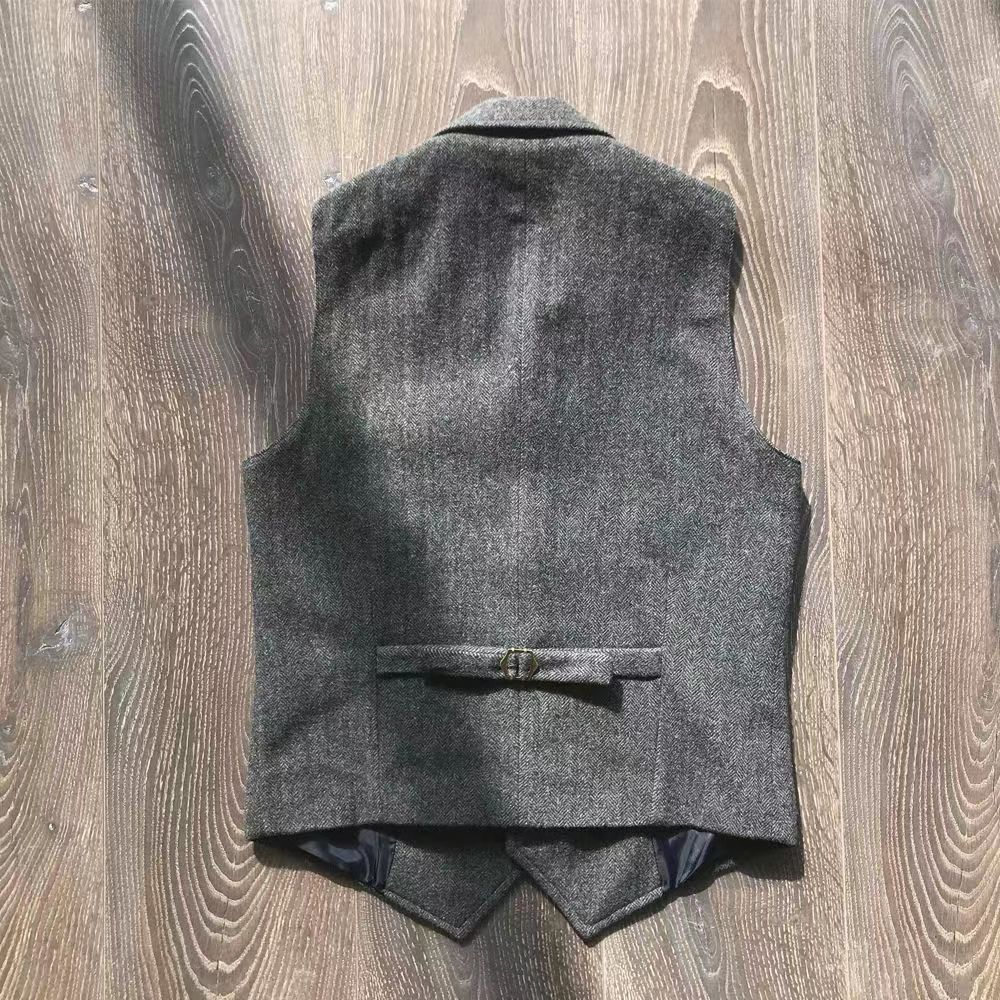 Mens Retro Khaki Hunting-Style Multi-Pocket Casual Vest