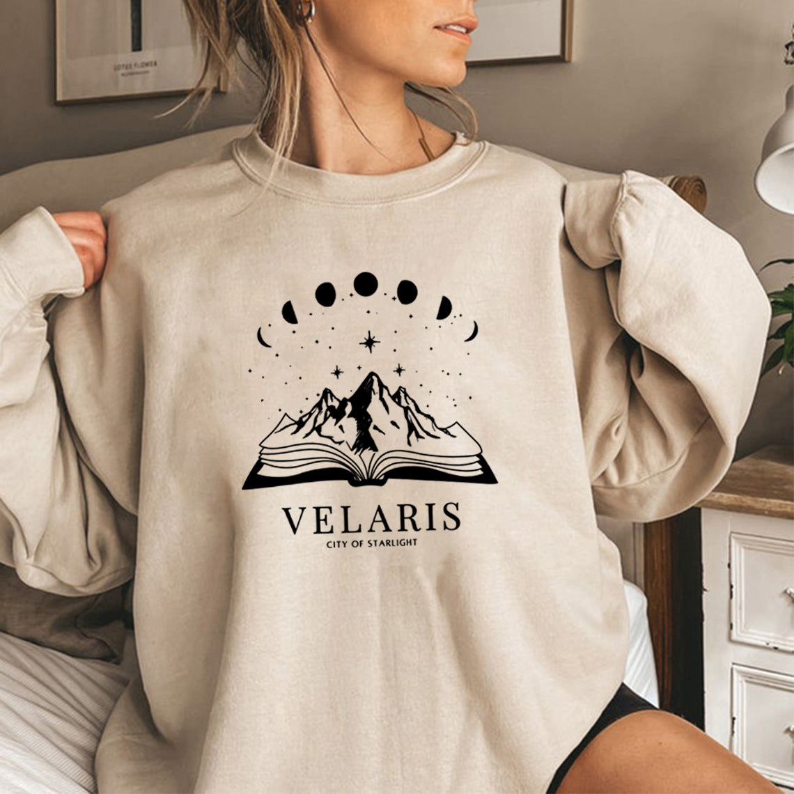 European And American Letter Pattern Three-dimensional Printing Crew Neck Pullover Sweatshirt