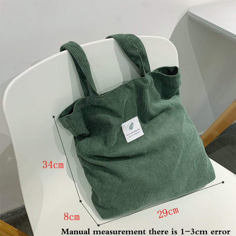Leisure Shopping Corduroy One-shoulder Baita Student Handbag