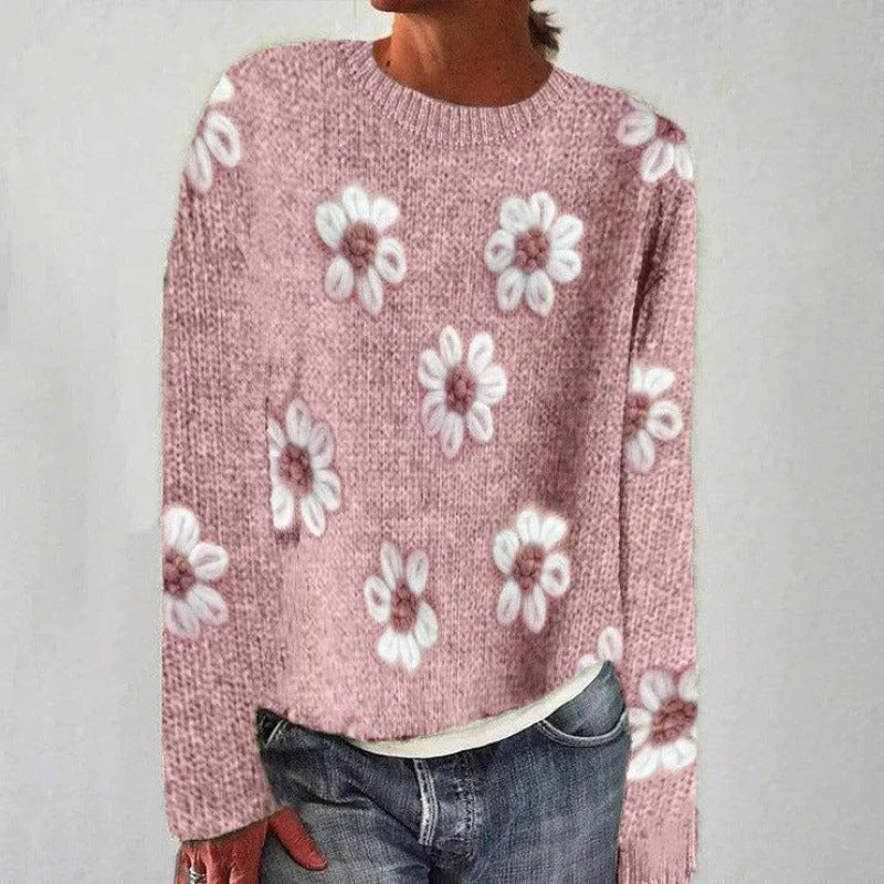 Round Neck Soft Sweater Casual Coat Sweater