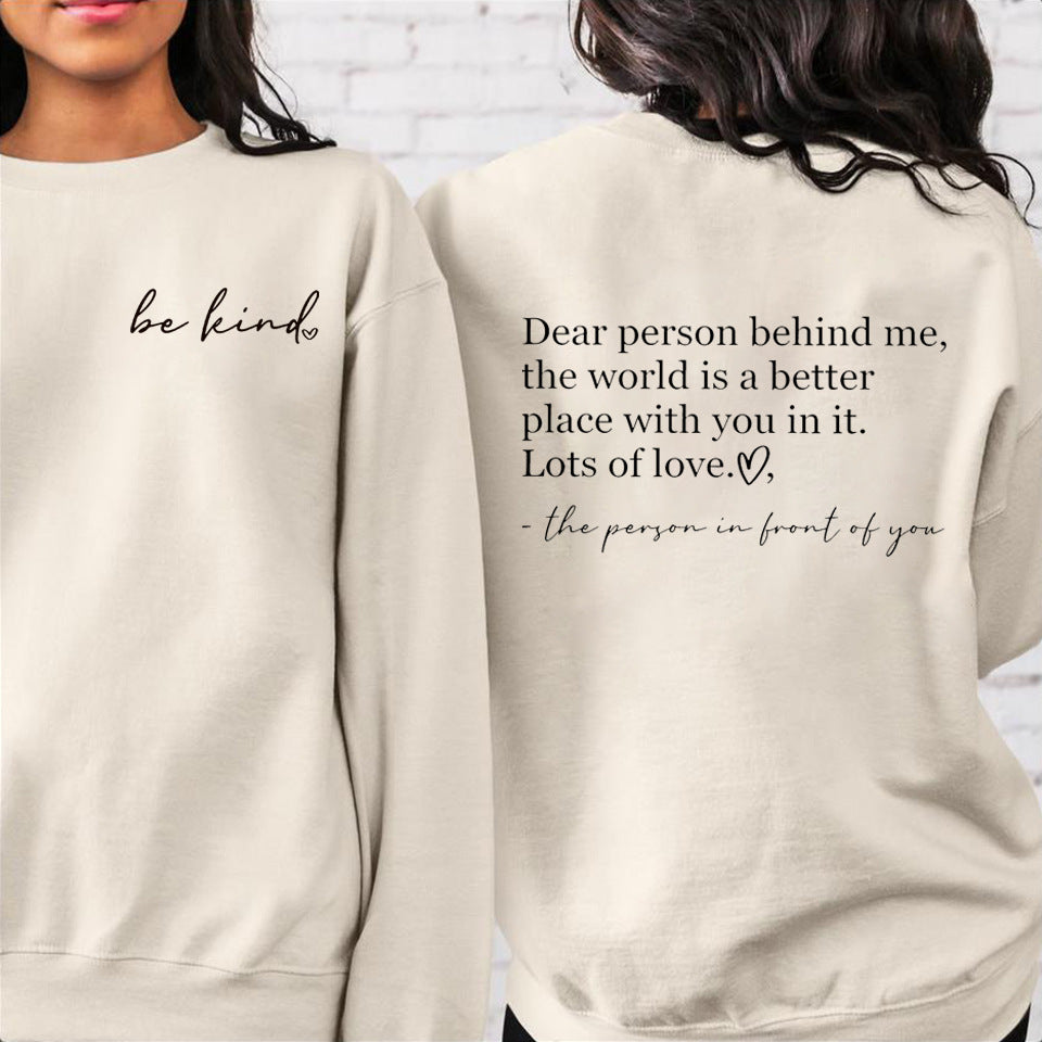 Toppe Vær Venlig Logo Sprog Dame Velsignelse Inspirerende Lærer Løs Sweater