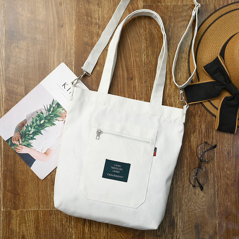 Detachable Strap Literary All Match Canvas Shoulder Bag
