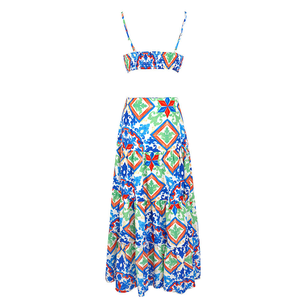 Women's Bohemian Style Hollow High Waist Backless Beach Skirt