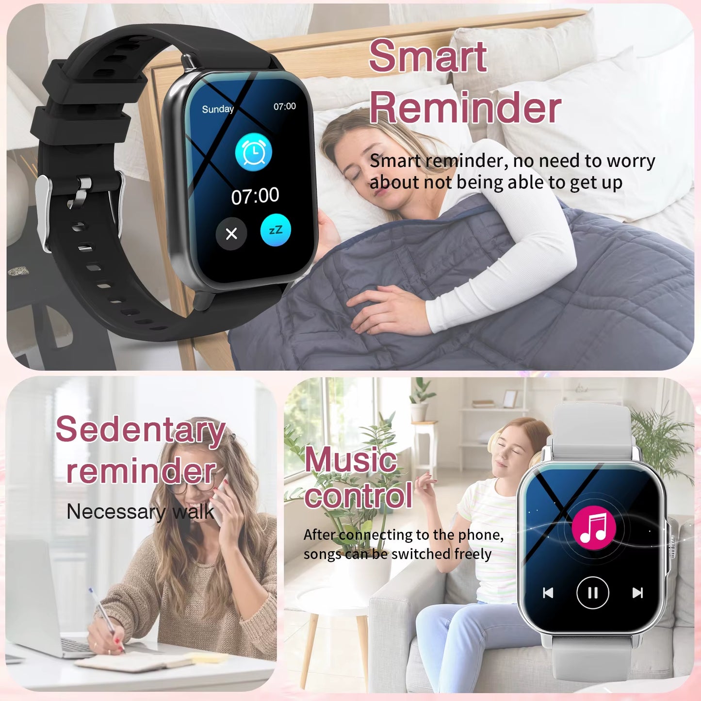 Smart Watch, for Men and Women, Wireless Calling, Fitness Tracker, 2.01 Inch Screen, Sports Smart Watch