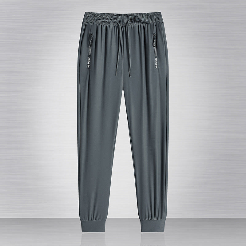 Men's Summer Thin Ice Silk Quick-drying Running Casual Pants Loose