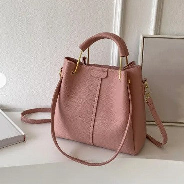 Dametaske med stor kapacitet, crossbody, efterårs- og all-match koreansk-stil tekstureret bærbar spandtaske