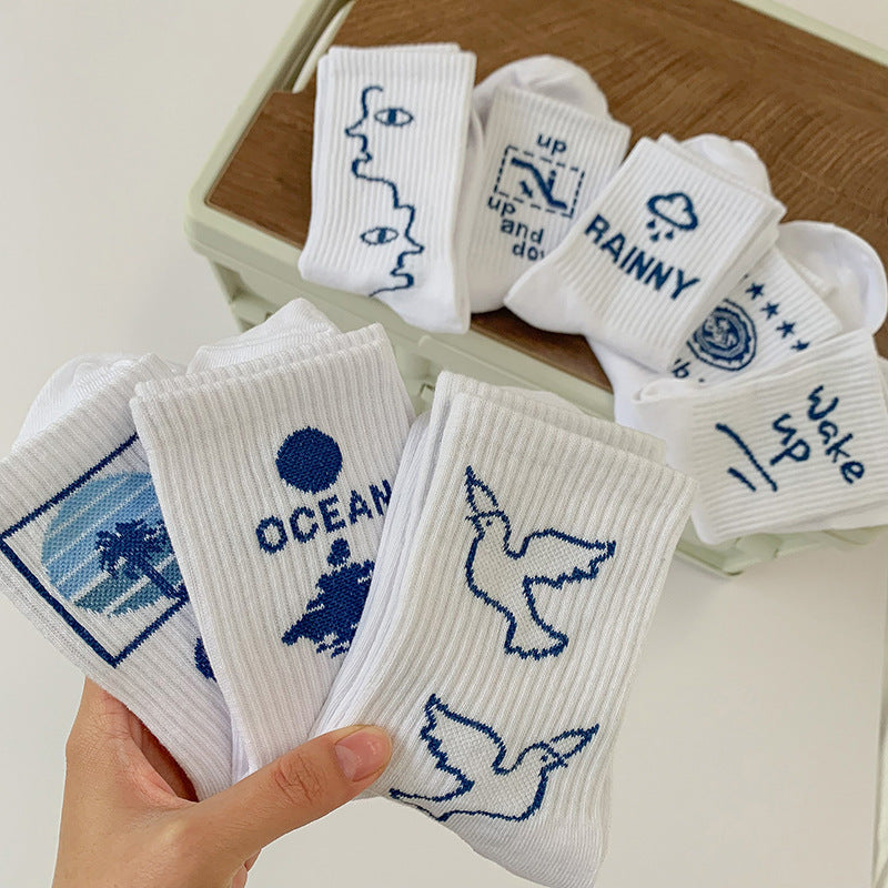 Men's And Women's Fashionable Cotton Outer Mid-calf Socks