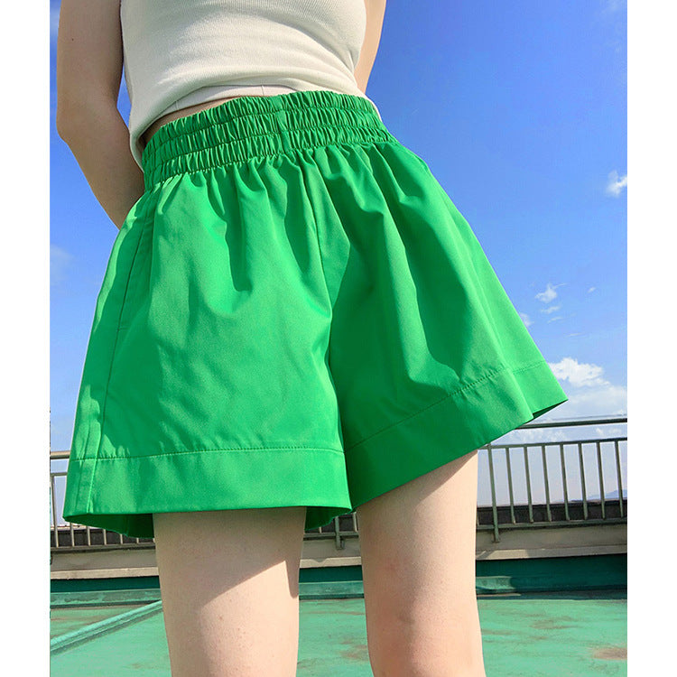 Women's Fashion Simple Solid Color High Waist Shorts