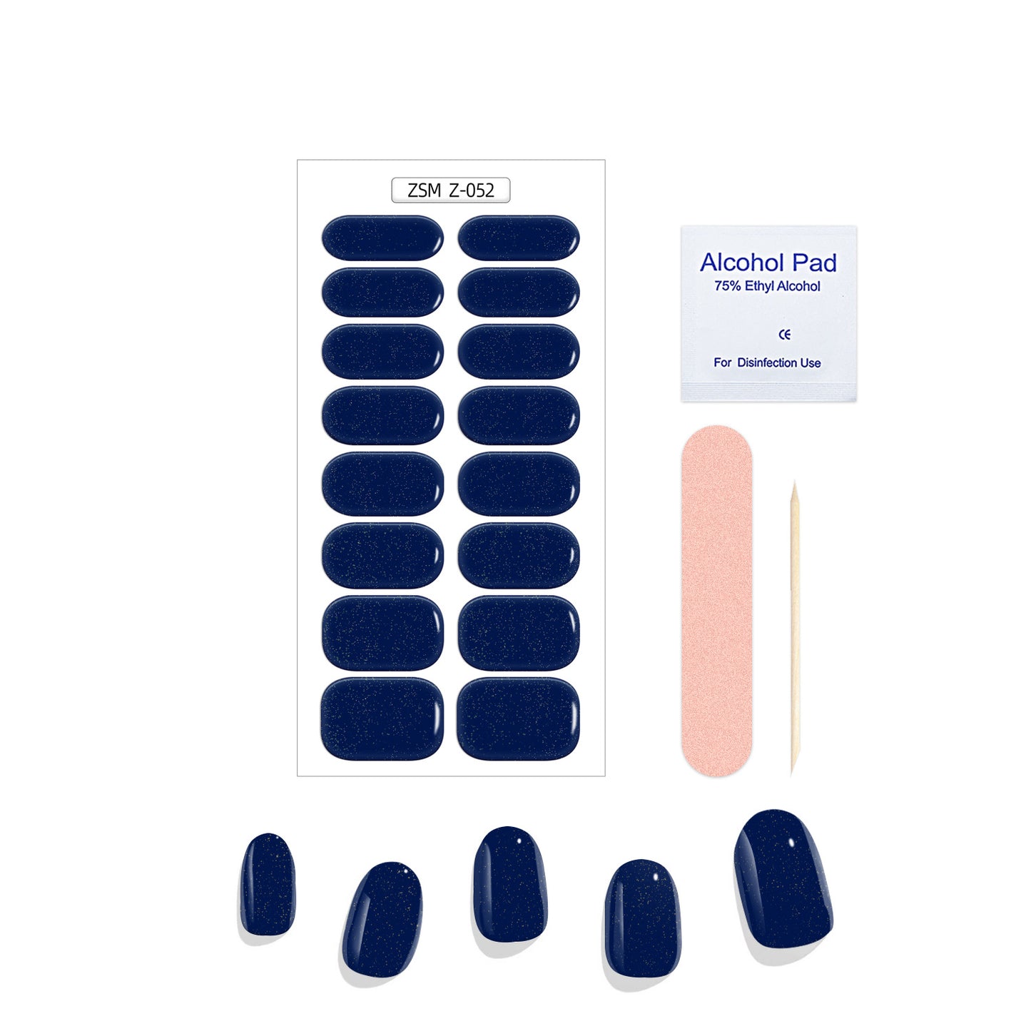 Solid Color Glitter Gel Nail Sticker