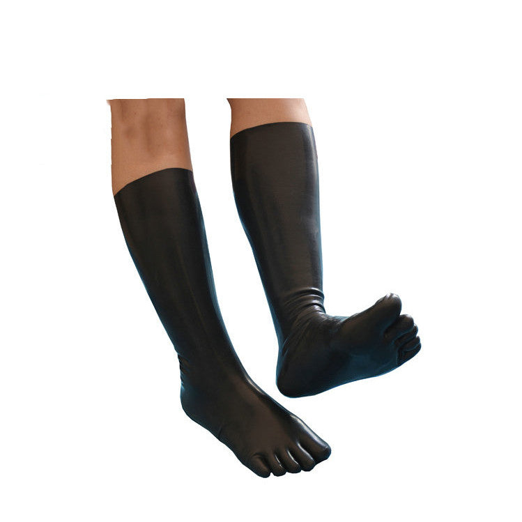 Latex Five-finger Socks Mid-tube To Calf