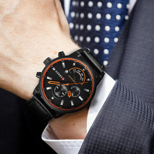 Cairen Water-Resistant Calendar Leather Business-Casual Quartz Watch