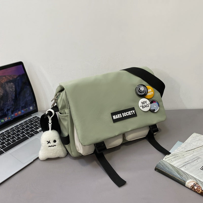 Tooling Korean Style Contrast Color Student Shoulder Bag Japanese-style Retro Color Matching