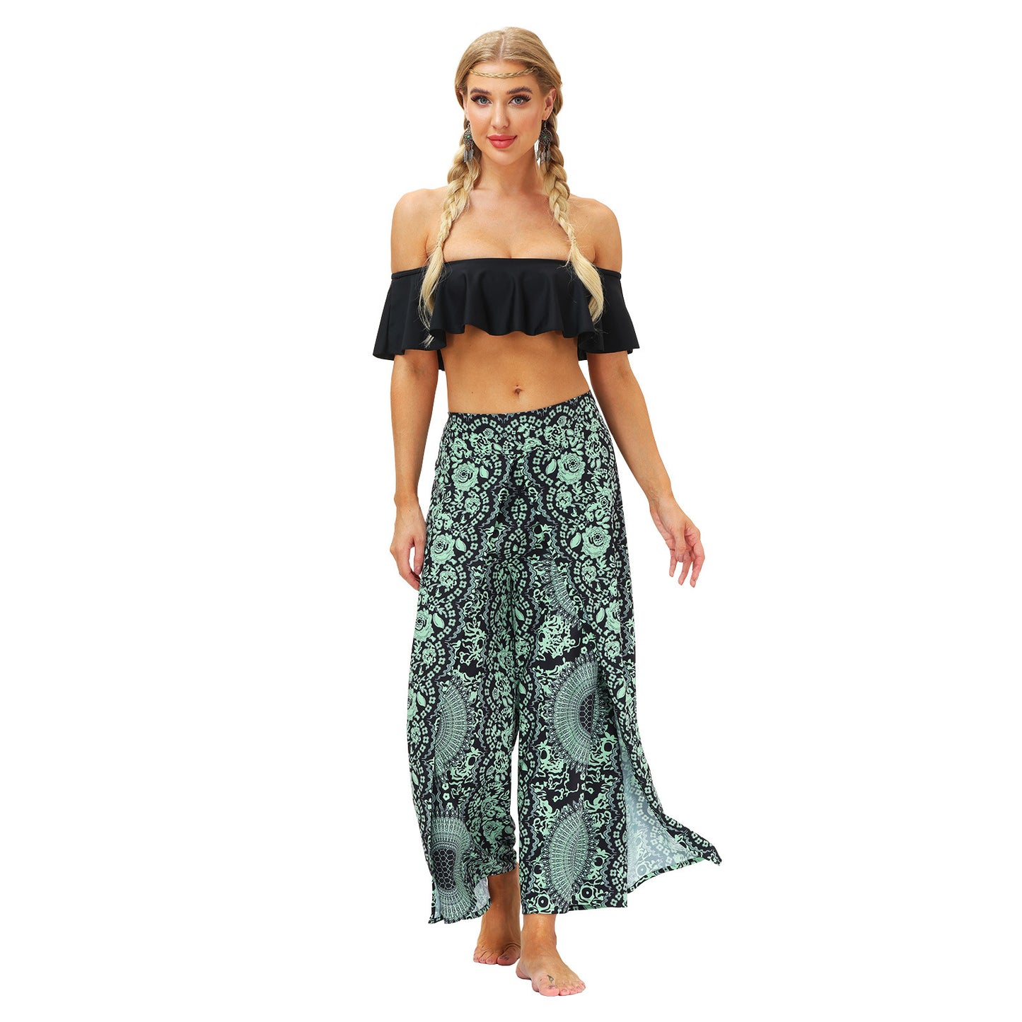 Digital Printing Women's Breathable And Comfortable Straight-leg Pants