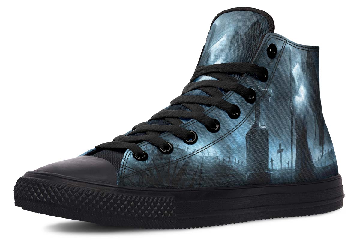 Men's And Women's Fashion Color Printing High-top Canvas Shoes