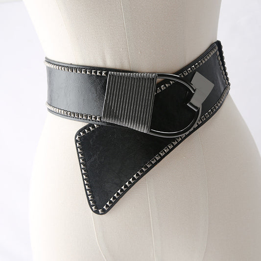Fashion All-match Simple Women's Rivet Belt