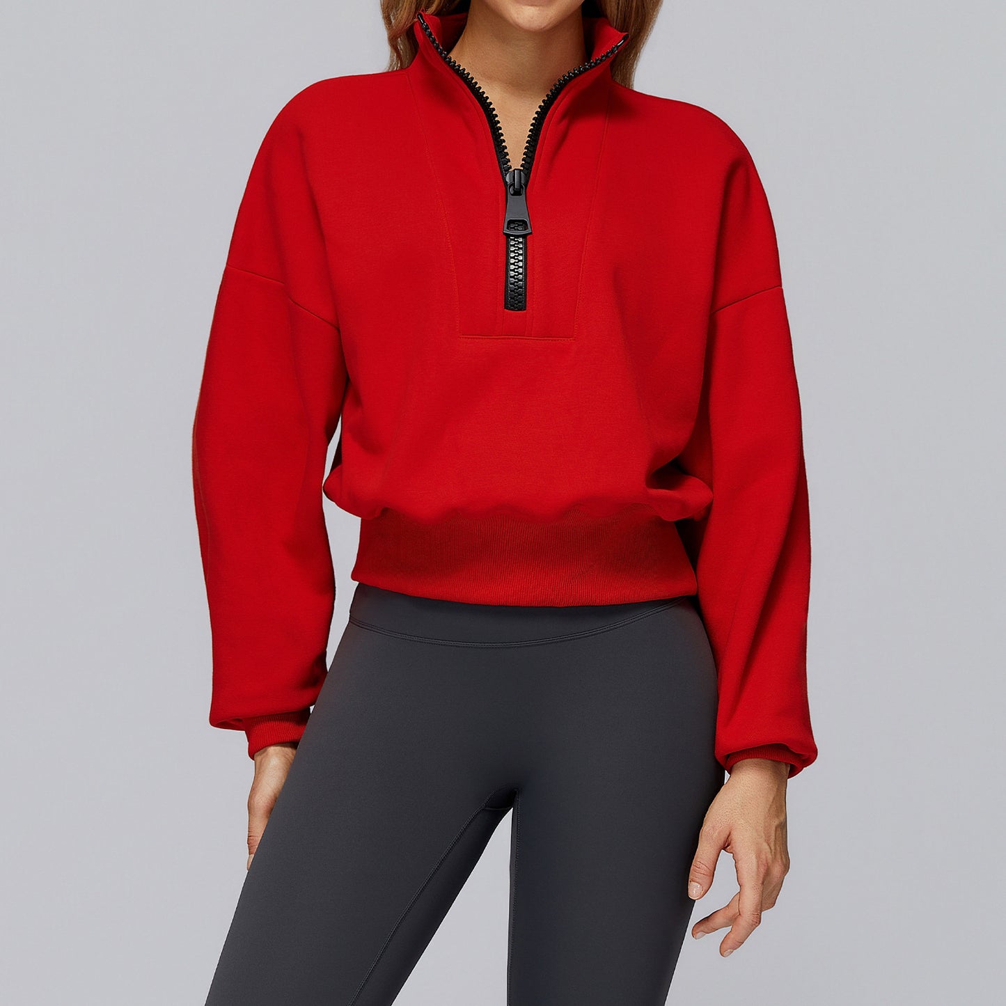 Sports Sweater Stand Collar Loose Windproof Warm