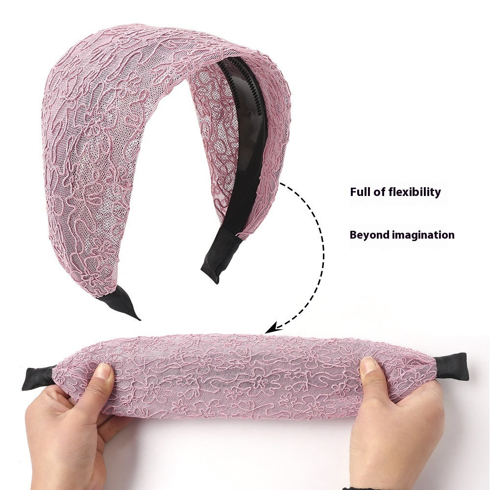 Lace Wide Brim Toothed Hair Hoop