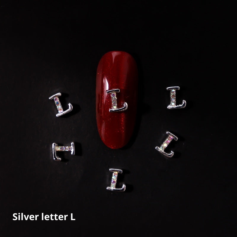 Nail Crystal LZ Personality 26 Letters Alloy Ornament