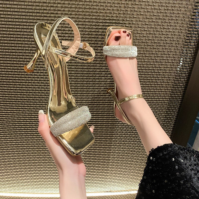 Solid Color Stiletto Sandals Women