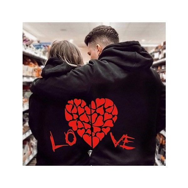 Heart Printing Large Version Thread Drop-shoulder Sleeve Loose Sweater