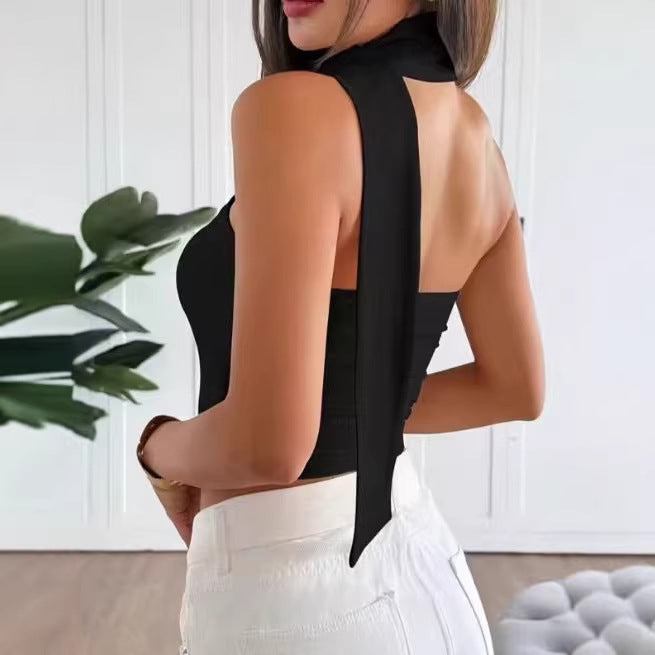 Fashionable Minimalist And Sexy Slim Fit Womens Top