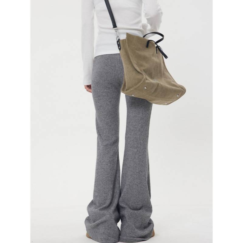 High Waist Knit Casual Pants For Women