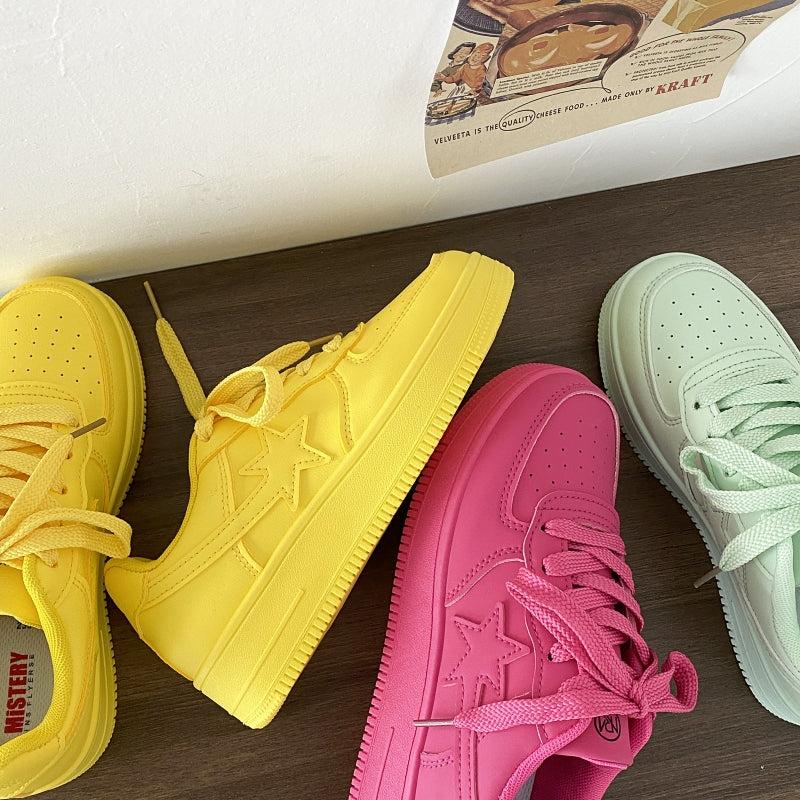Fritidssneakers til kvinder med stjernemønster – passer til alt