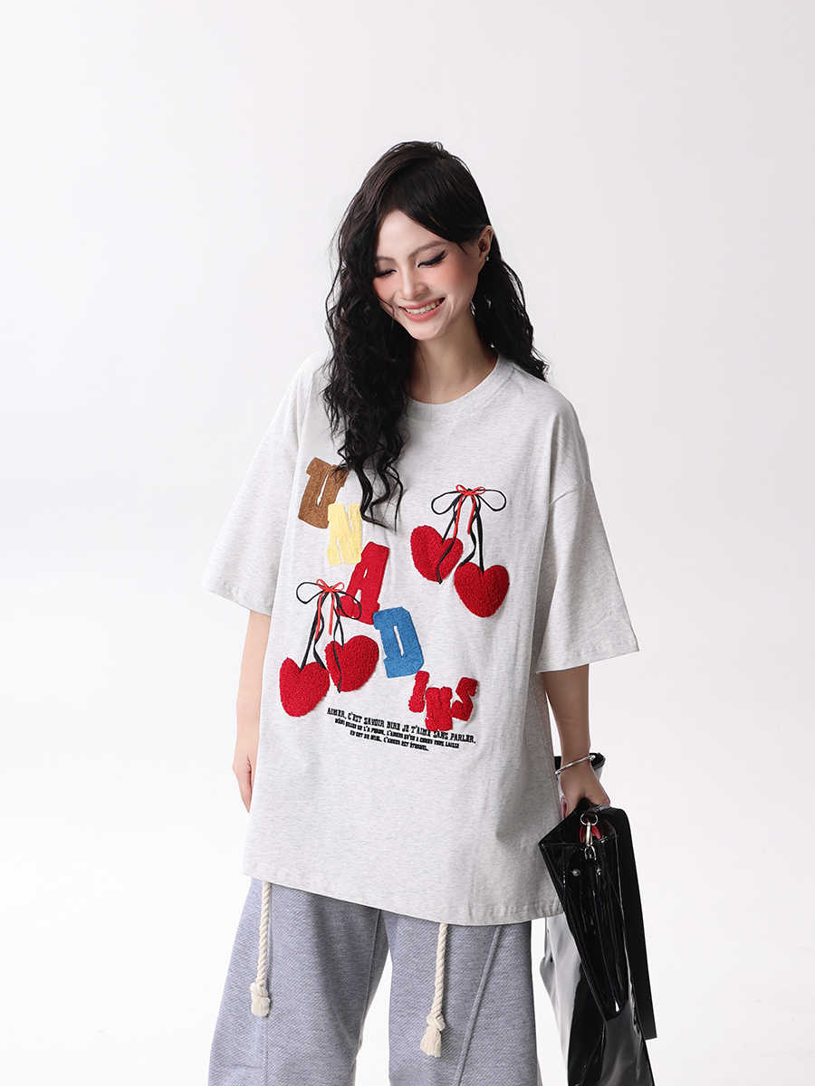 Women's Short-sleeved Casual Half-length Sleeves T-shirt