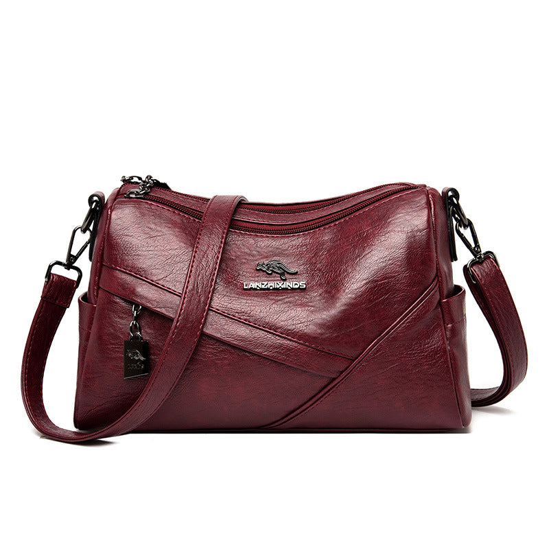 Ny Fashion Skulderrem i Blødt Læder Stor Kapacitet Crossbody Taske