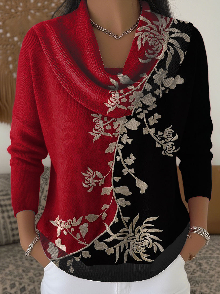 Womens Casual Loose-fitting Pullover Hoodie With A Cowl Neck