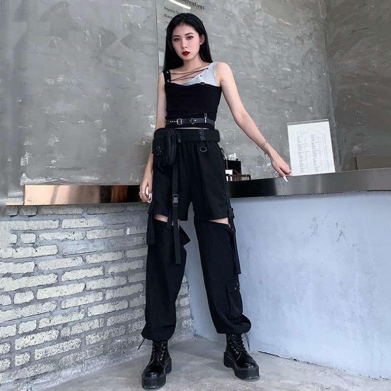 Loose Thin Detachable Straight Leg Workwear Casual Pants