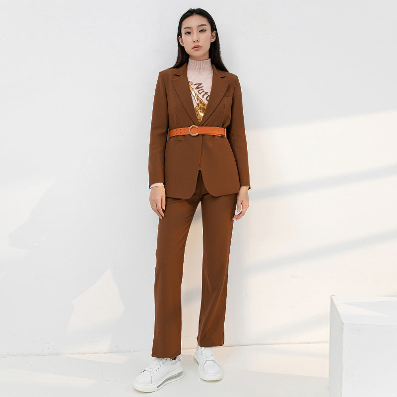Women's Drape Straight Tube Loose Fitting Casual High Waisted Suit Pants