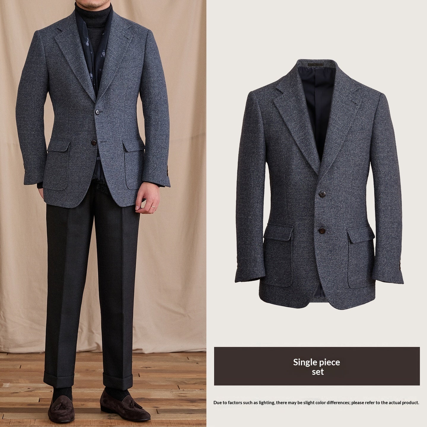 Wool Heavyweight Blazer Vintage Gentleman's Style Slim Fit