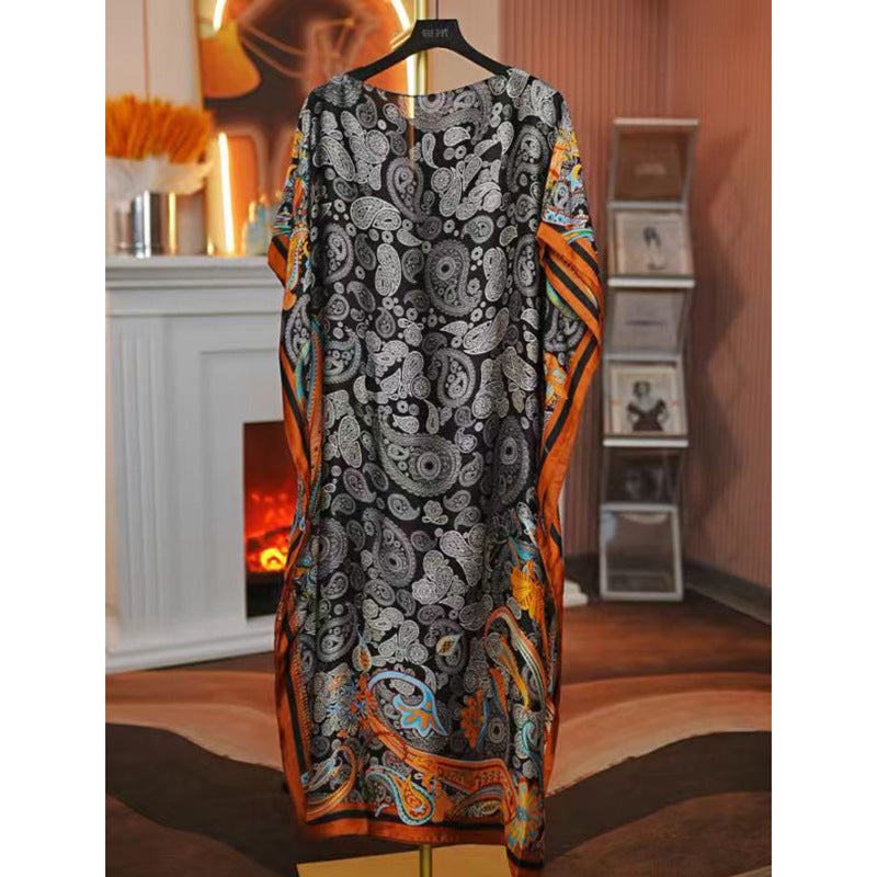 Women's Split Shawl With Contrast Color Pattern Malay Clothing
