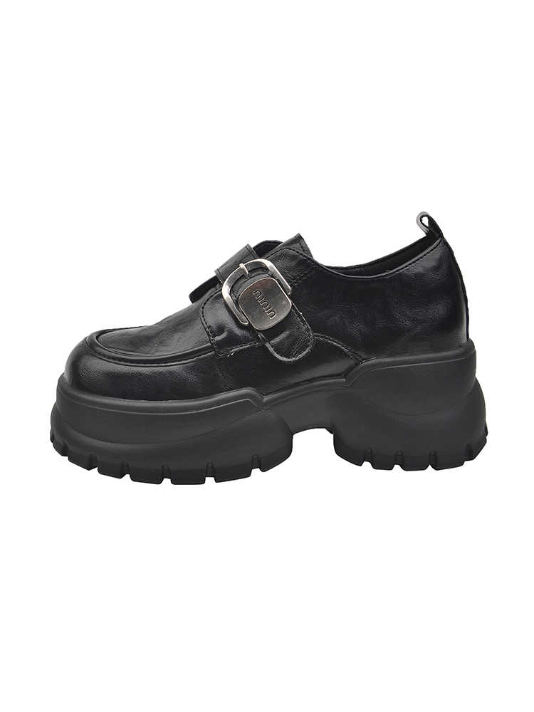 Retro Raise The Bottom Small Leather Shoes Female Loafers