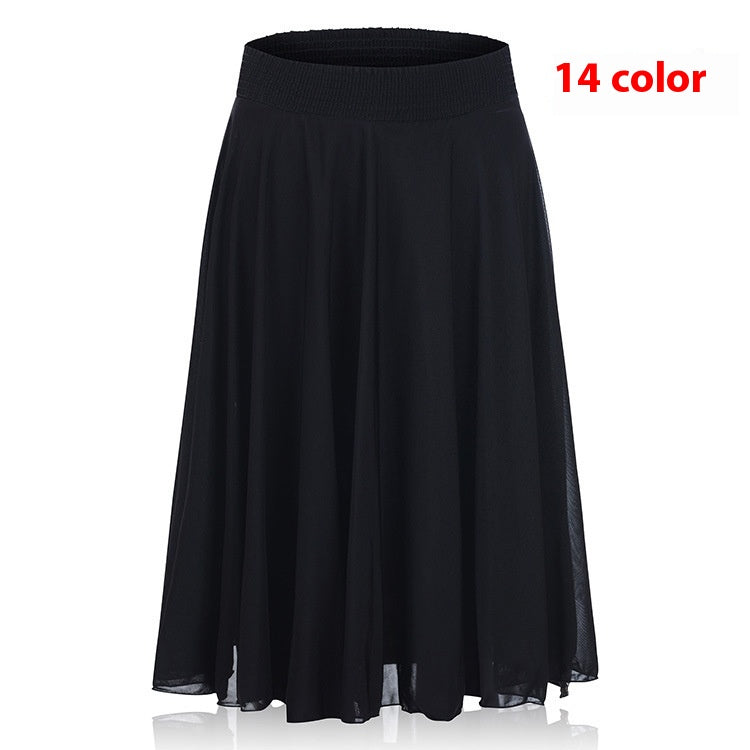 Mom Ice Silk Sundress Women's Skirt Middle-aged Skirt