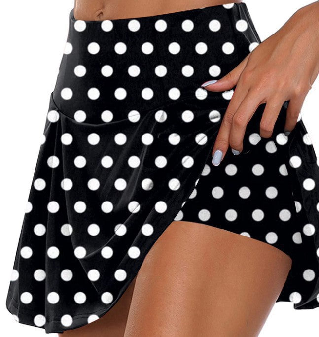 Printed Fake Two-piece Leggings Shorts