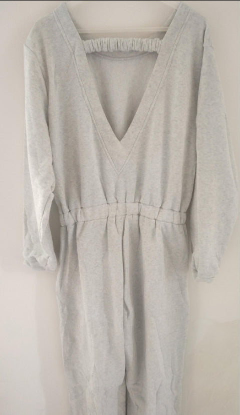 Europæisk Og Amerikansk Mode Sport Og Fritid Langærmet Ensfarvet Rygløs Sweater Jumpsuit Sæt Til Kvinder