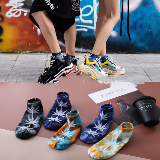 Tie-dye Shallow Cotton Boat Socks