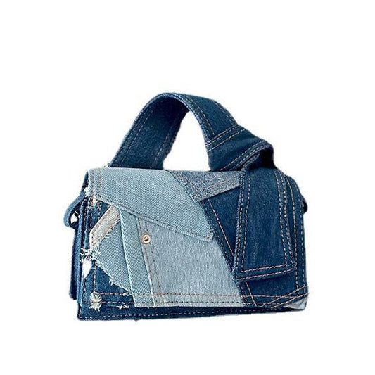 Denim Stitching Crossbody Bag Girls