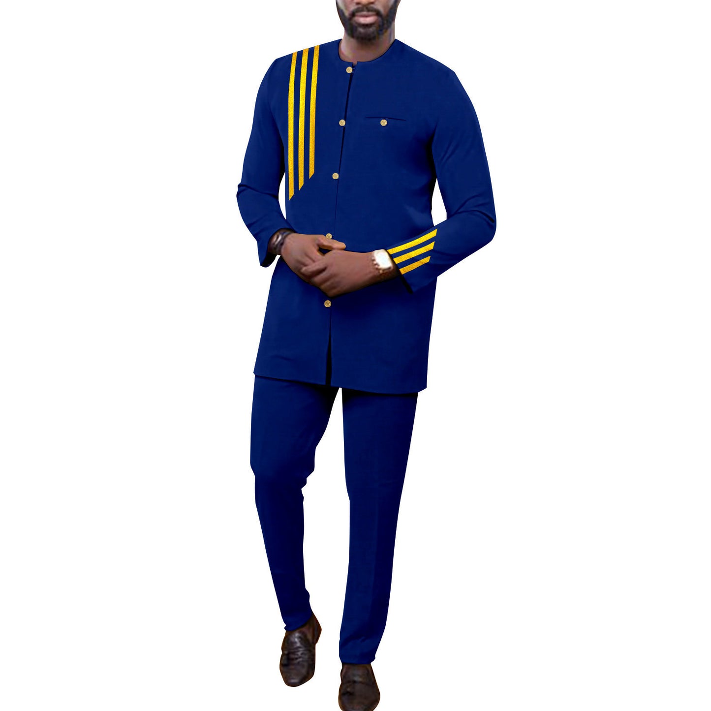 Fashion African Men's Slim Fit Two-piece Suit