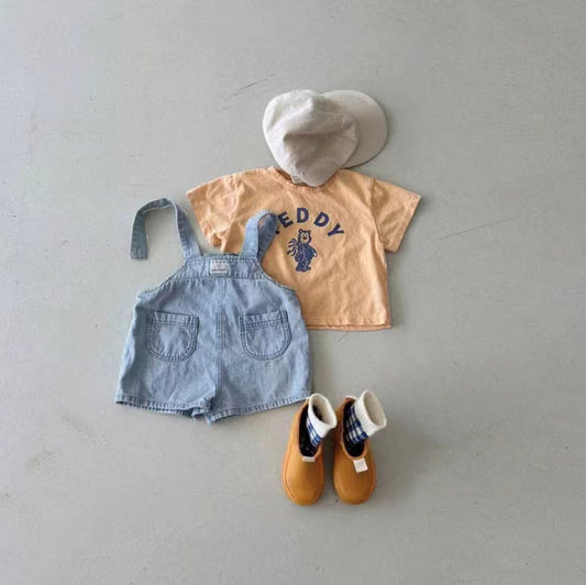 Fashion Denim Brace Hot Pants Boys And Girls